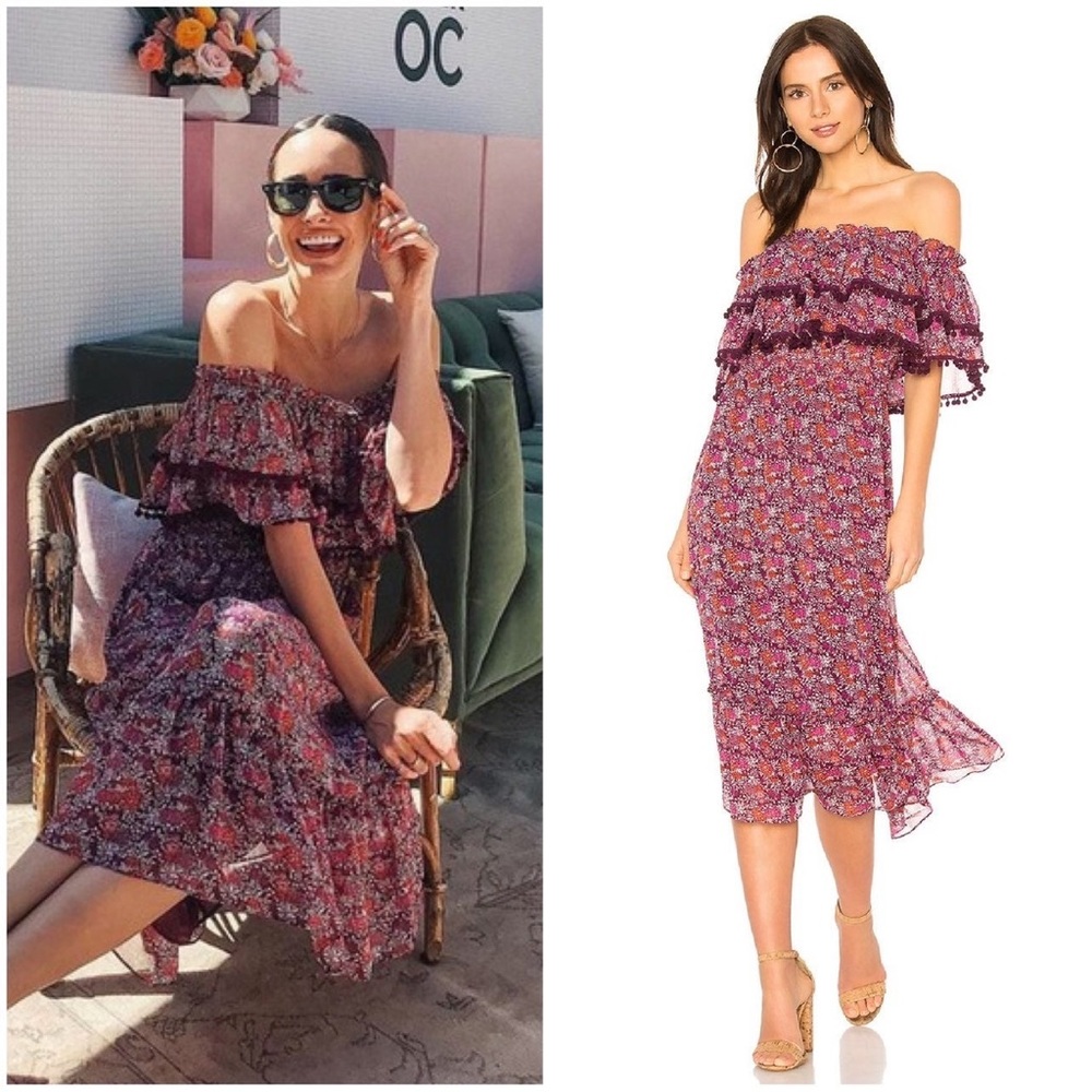 MISA LOS ANGELES Maribel Off-Shoulder Midi Dress